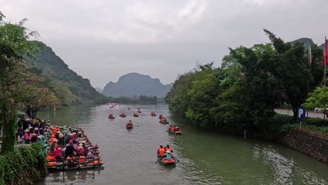 tourists enjoying a boat tour in a serene setting