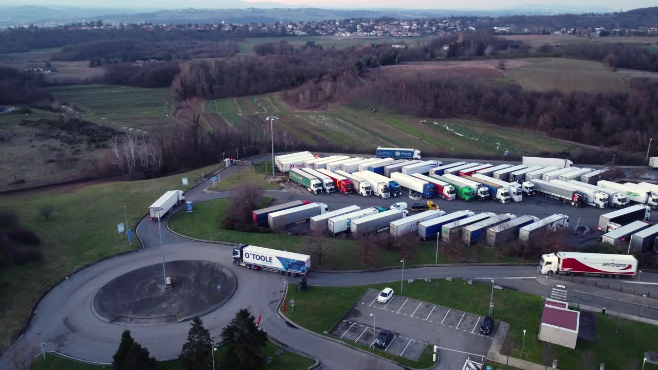 Truck Parking Area Aerial View