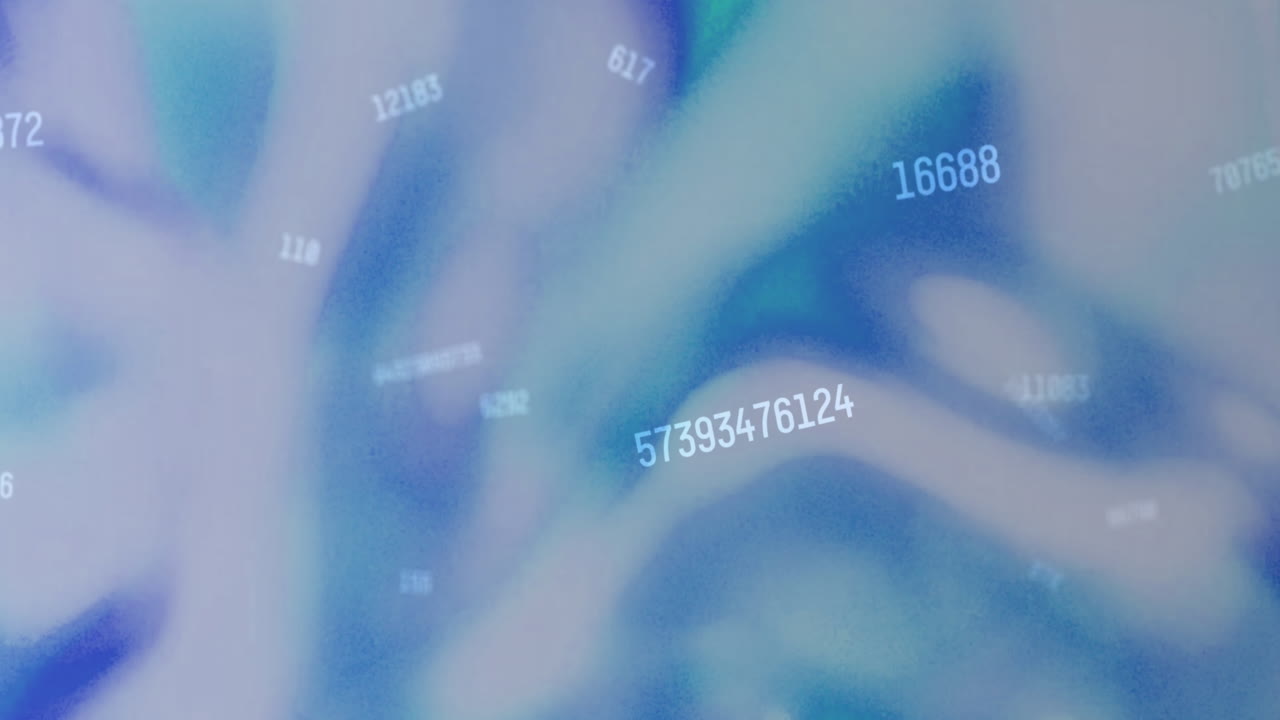 ⁇ 색과 파란색 패턴으로 변하는 숫자의 애니메이션