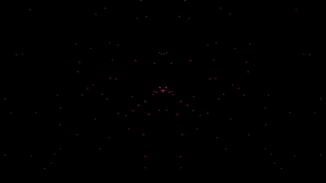 Abstract Symmetrical Pattern of Pulsing Pink Dots on Black Background