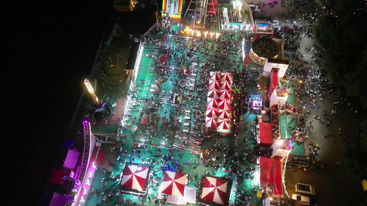 Aerial view of Dussehra Mela in Ludhiana, Punjab, India