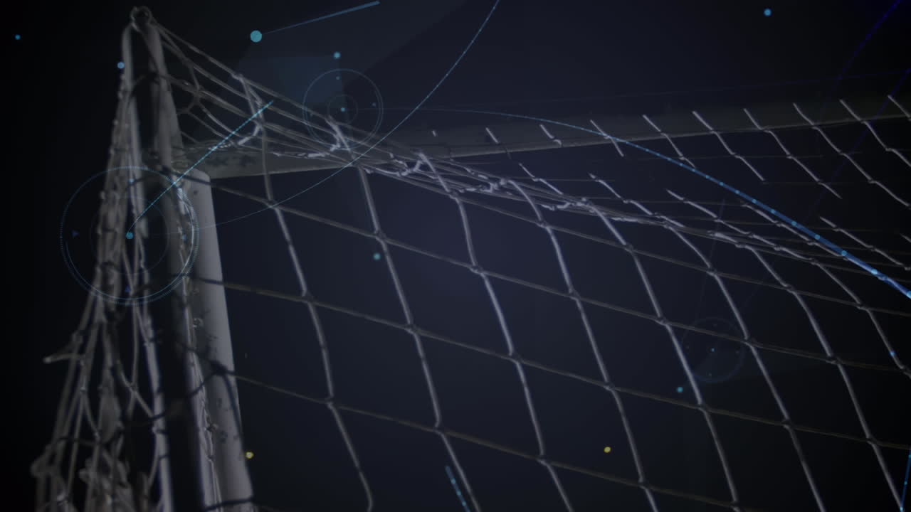 Animation von Verbindungsnetzwerken über einem Fußballspieler