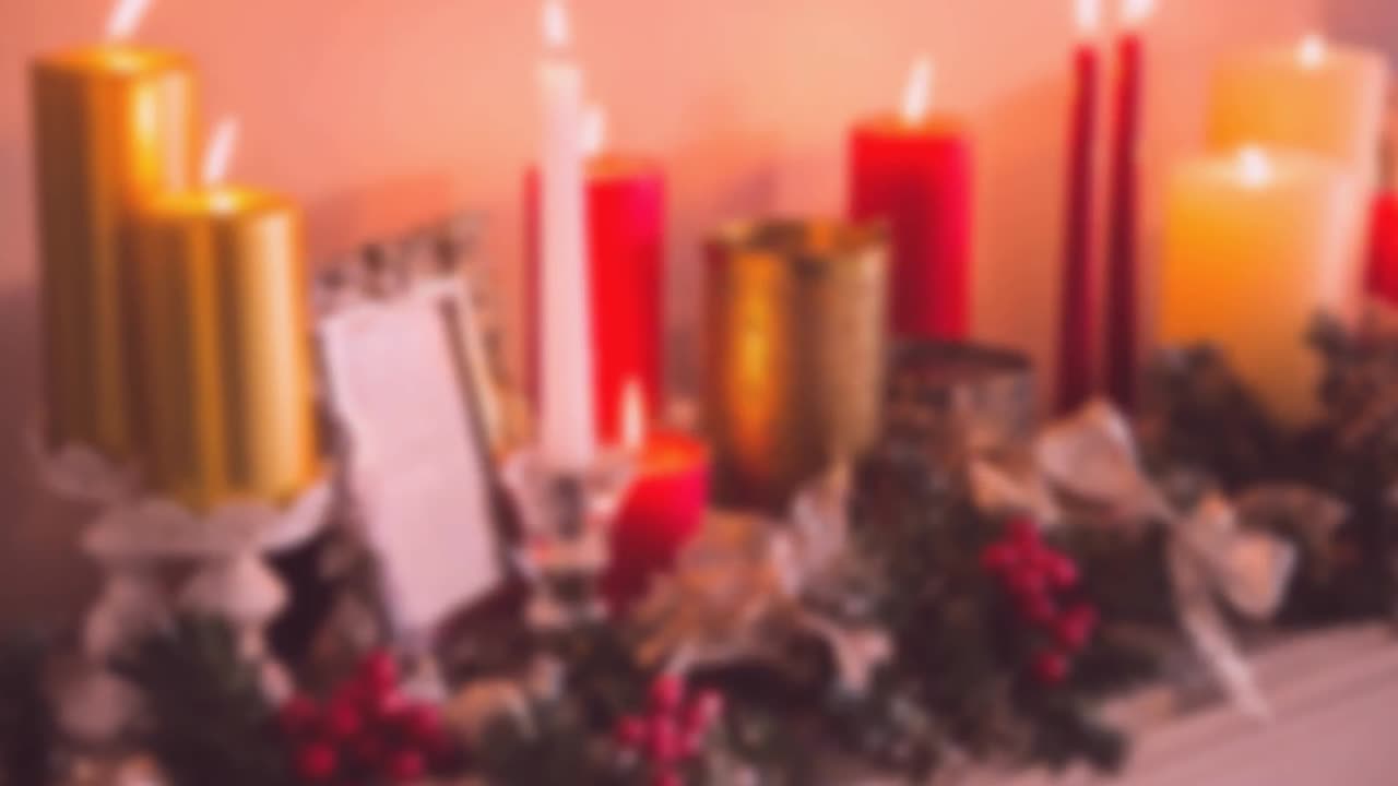 animación del patrón rojo sobre las decoraciones de navidad