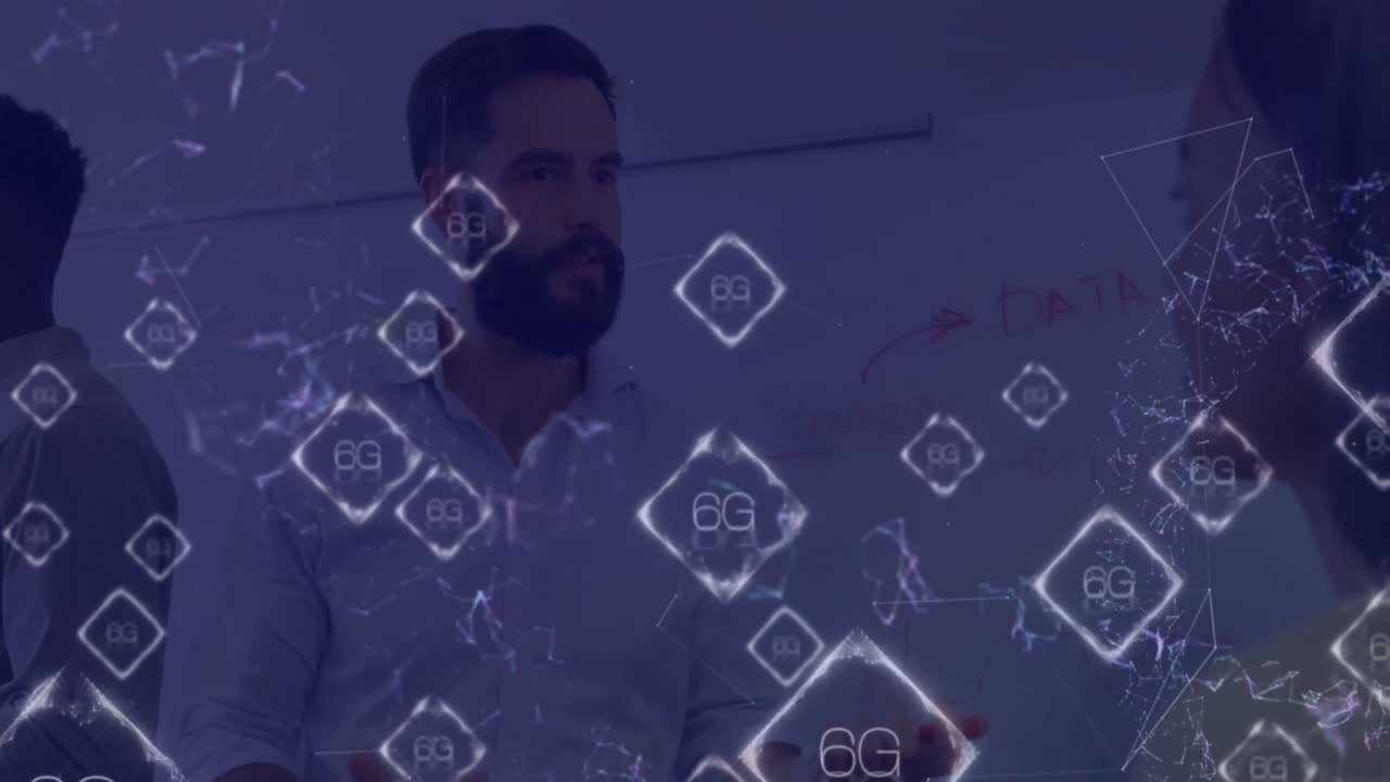 animación de la red de conexiones sobre el mapa del mundo