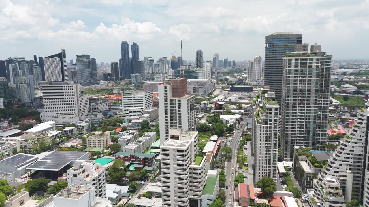 Center Of Bangkok At Phrom Phong In Thailand - Aerial Shot