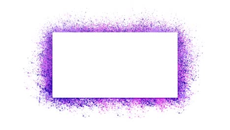 purple paint graffiti frame animation, stop motion border isolated on a white background