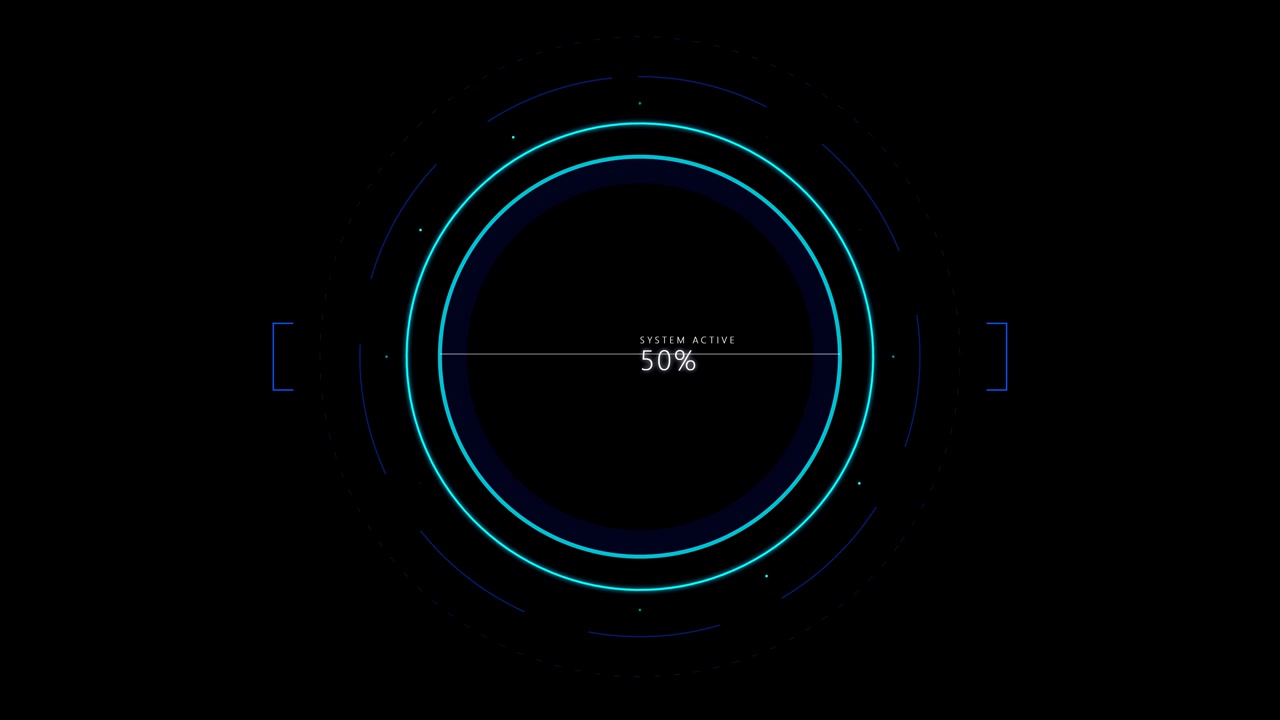 Digital Loading Progress Circle with System Active Interface