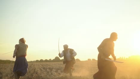 battle of the ukrainian cossacks with the turks on the field at sunset 04