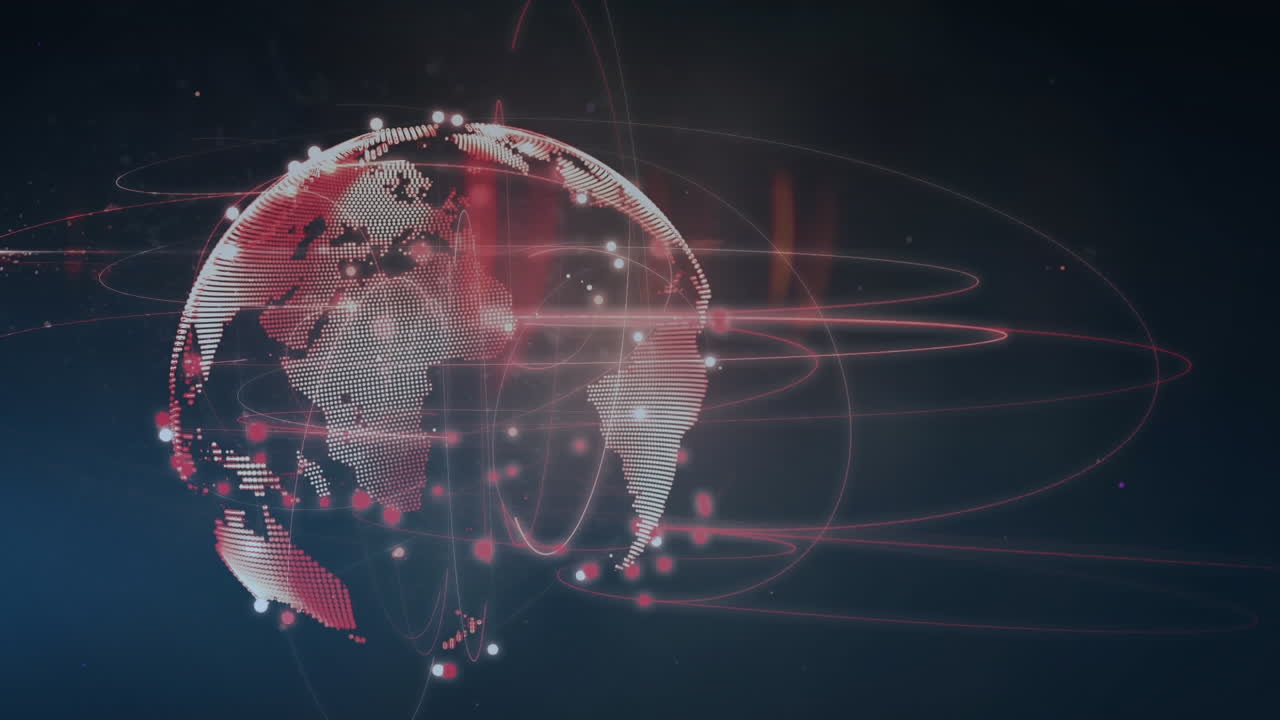 animación de la red de conexiones en todo el mundo