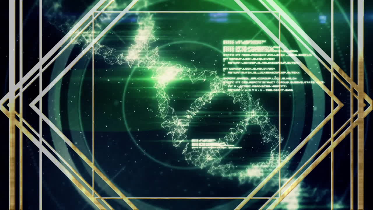 데이터 처리 및 dna 스트랜드에 대한 패턴의 애니메이션