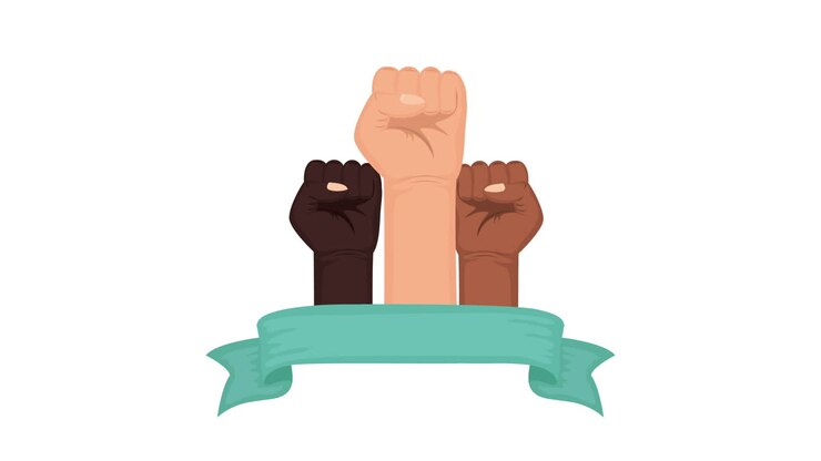 animación de derechos humanos con manos de diversidad