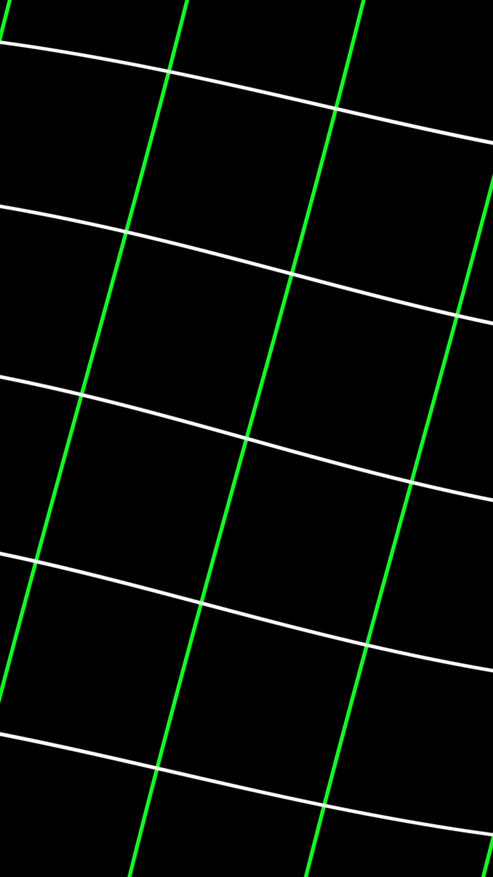 Vertical Neon Green Grid Animation on Black Background with Futuristic Geometric Digital Pattern