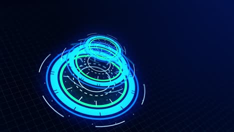 interfaz futurista diseño hud, elementos infográficos como escaneo gráfico o holograma. tecnología y ciencia, tema de análisis. disponible en video 4k y imágenes de renderización 3d.