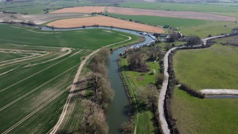 Flying-above-the-River-Great-Stour,-England