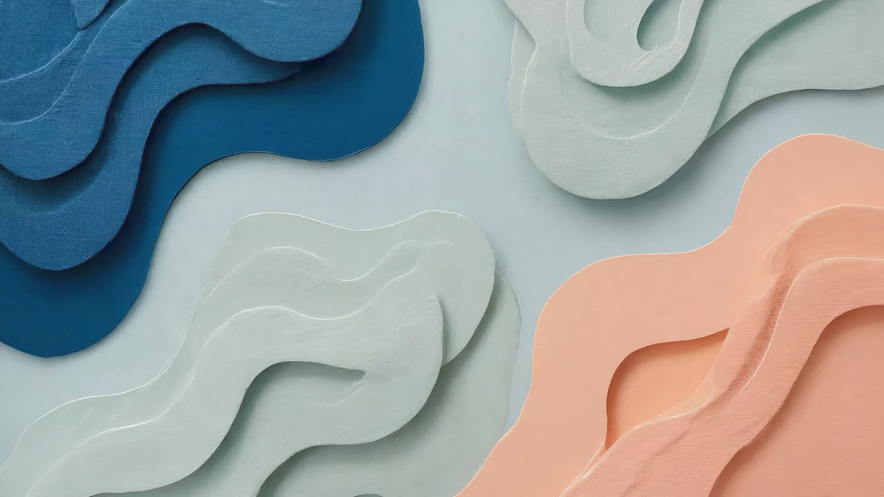 Abstract Layered Wavy Shapes Background