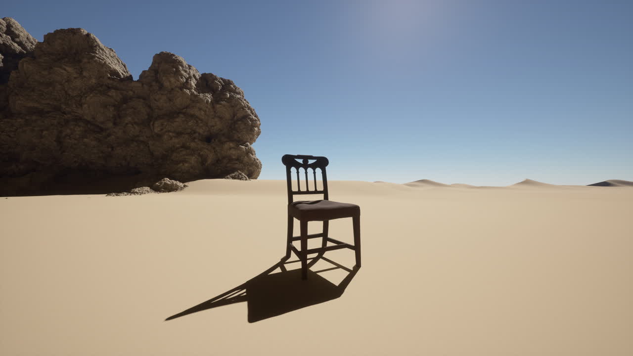 사막의 외로운 의자