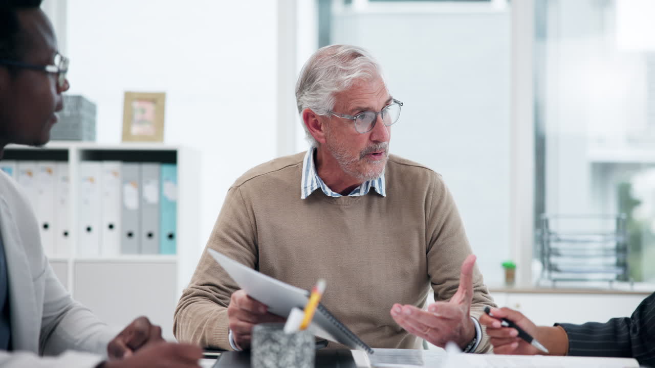 Business team collaborating in an office meeting