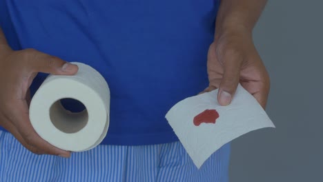 blood on toilet paper