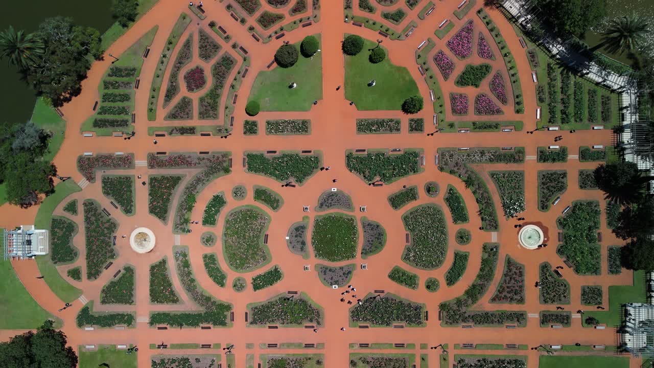 Buenos Aires Rose Garden: Top-Down Aerial View of Rosedal Design