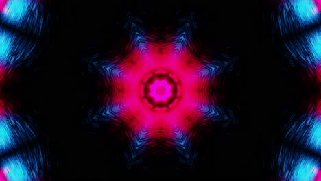 fondo de neón rojo cian con flechas de gradiente brillantes, que muestran la dirección hacia adelante. ciclo de kaleidoscopio vj.
