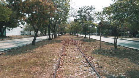 reverse view of railroad tour in yucatan