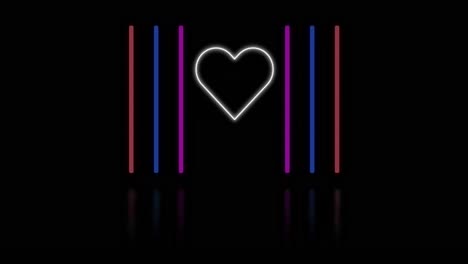 Animation-of-neon-heart-over-colourful-neon-lines