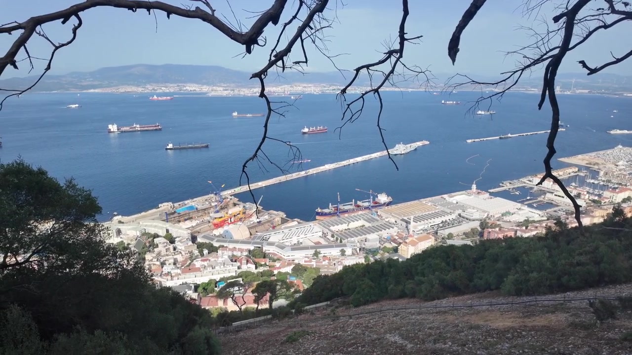 Panoramic view of the Port of Gibraltar and Bay of Gibraltar