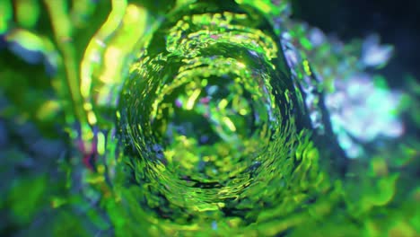 abstract green and yellow vortex tunnel