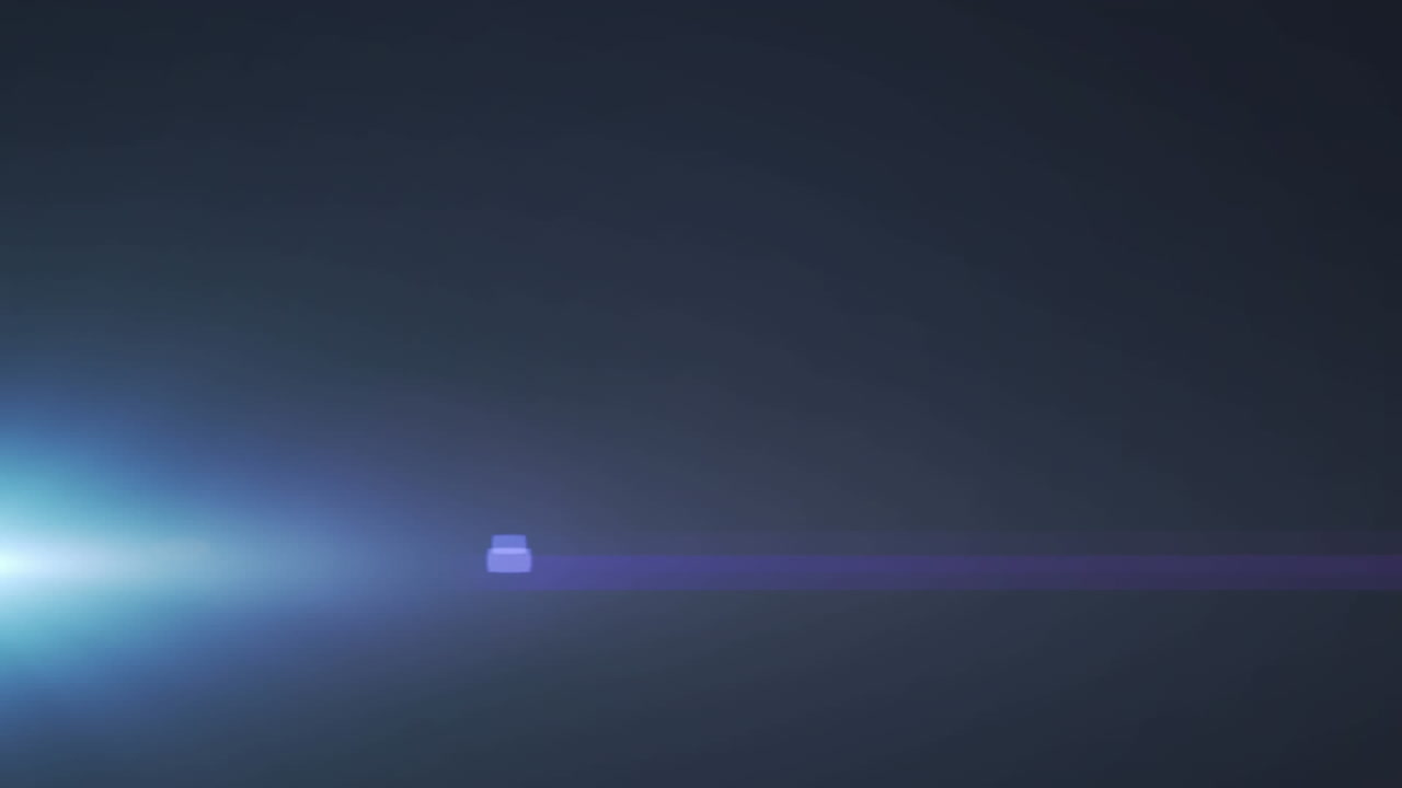 Digital animation of spot of light against blue background