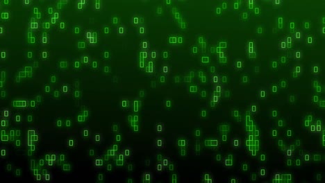Animation of repeatable shapes moving on green background