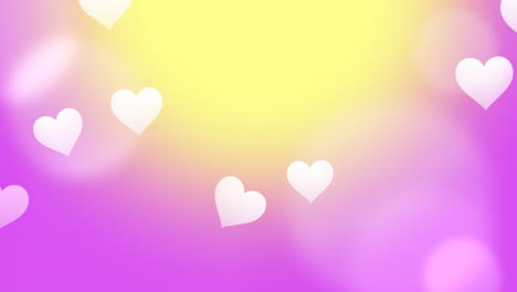 Flying-random-fashion-hearts-with-glitters-on-purple-sky