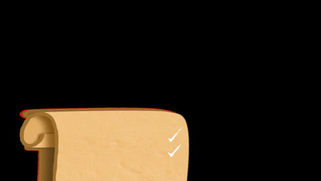 animación de la lista de comprobación en una hoja de papel