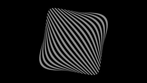 graphic object in black and white with stroboscopic and hypnotic effect, which rotates clockwise decreasing the size from full screen to disappearing in the center, in 16: 9 video format