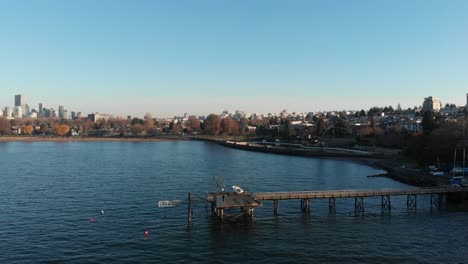 various drone shots at kitsilano beach near downtown vancouver, bc