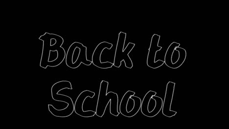 Animation-of-back-to-school-text-on-black-background