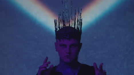 gothic man in crown dancing