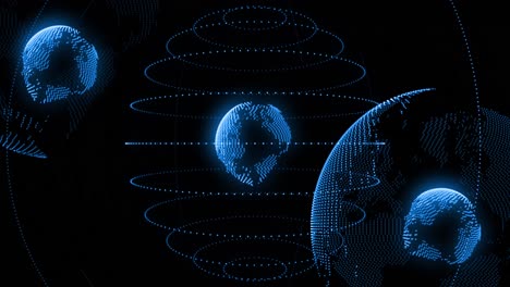 Animation-of-network-of-connections-over-spinning-globe