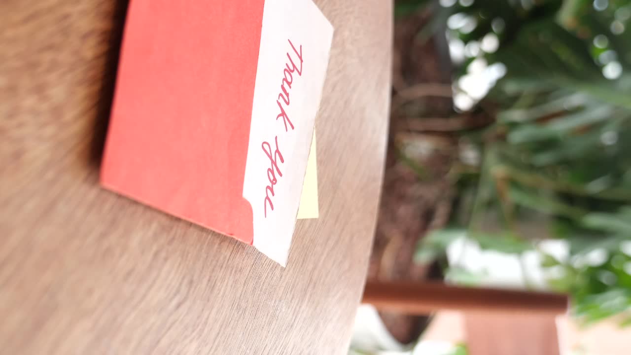 Close-up de bilhete de agradecimento
