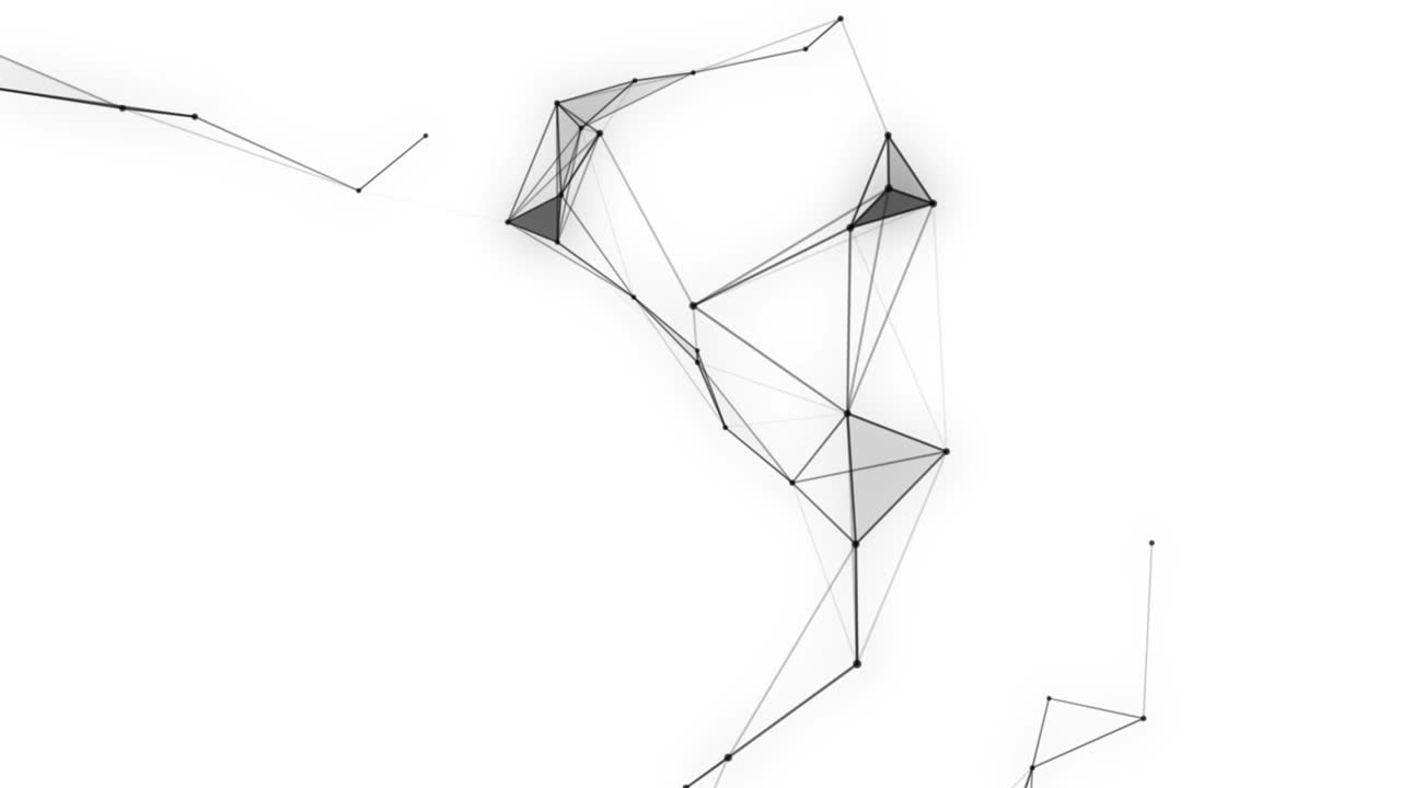 Plexus fantasy abstract technology. Abstract geometric background with moving lines, dots and triangles. Science. Medicine and technology. Loop animations