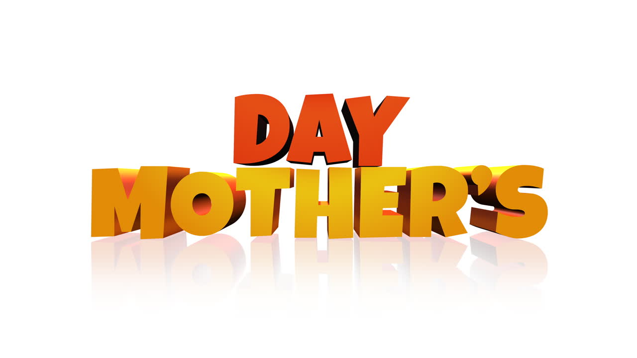Celebrate Mothers Day with stunning 3d rendered text on a mirrored background