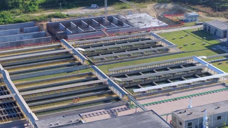 telephoto aerial orbit industrial water treatment plant, salinity barrier