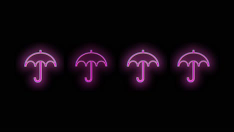 Pulsing-neon-umbrella-icons-pattern-with-led-light-in-casino-style