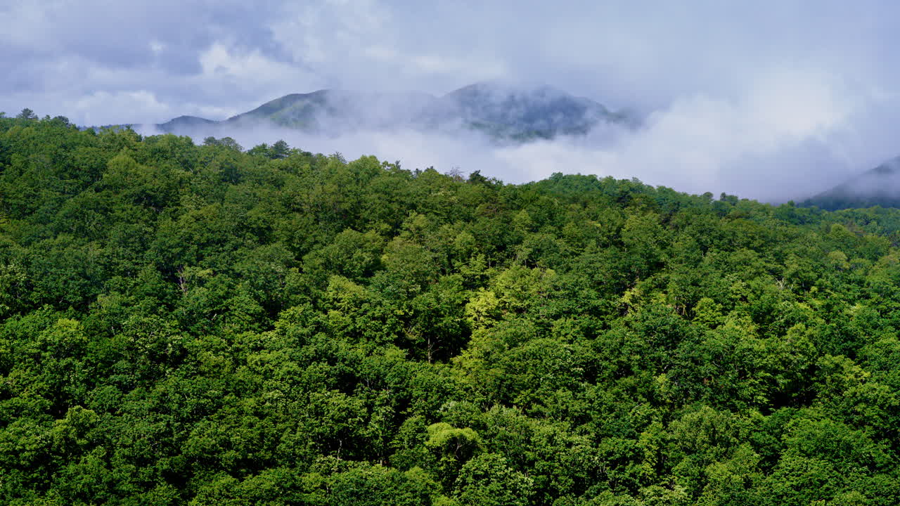 Drone captures cinematic passage into hazy skies