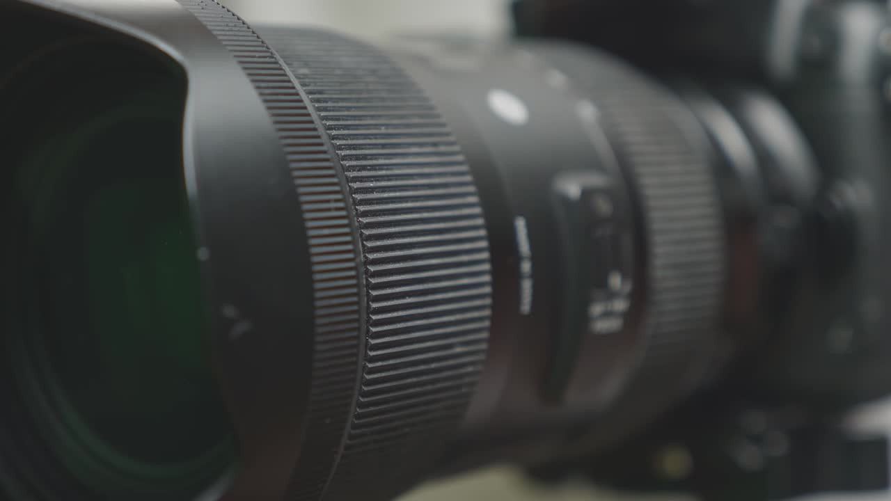 Focus And Zoom On Digital Camera Lens Close Up. Photography Concept