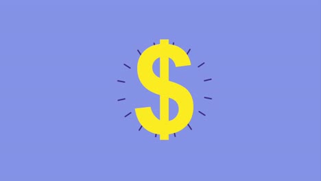 dollar money symbol bright on purple background icon vector ilustration