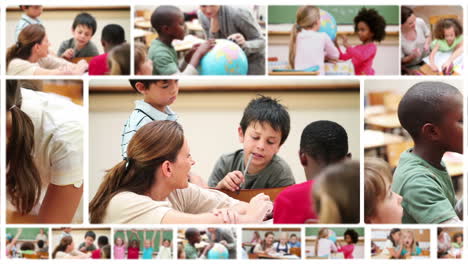 pupils studying in their school