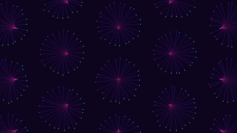 Radiating purple and blue lines on black background dynamic pattern for websites and designs