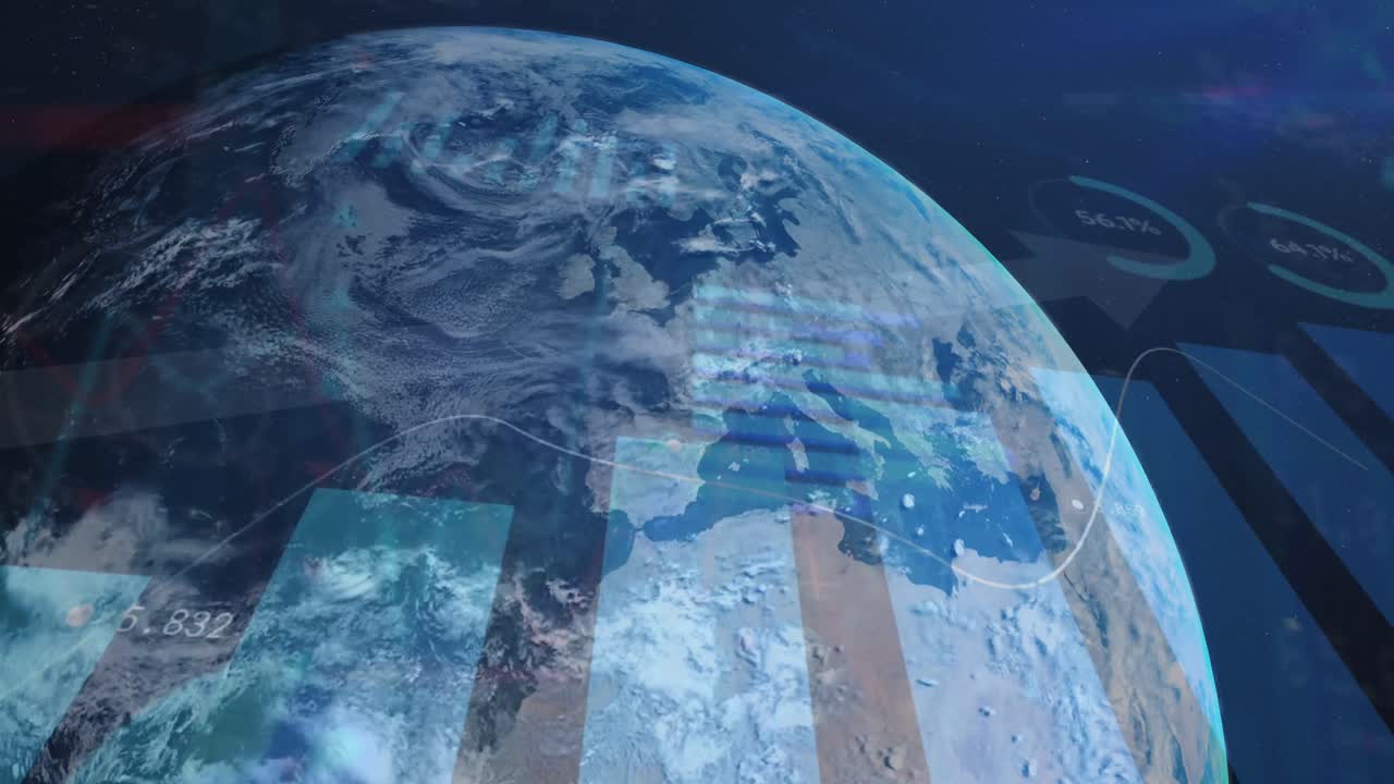 전 세계 데이터 프로세싱의 애니메이션