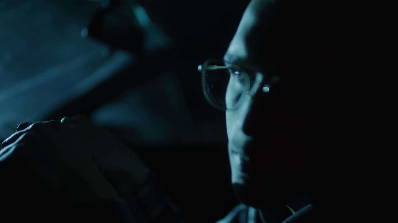 Person Driving at Night