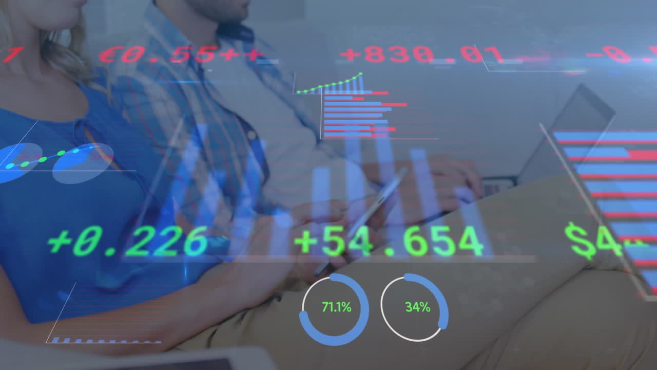 animación del procesamiento de estadísticas sobre mujeres que usan teléfonos inteligentes